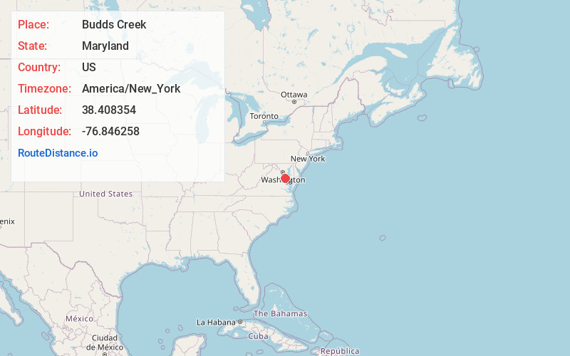 Map of Budds Creek