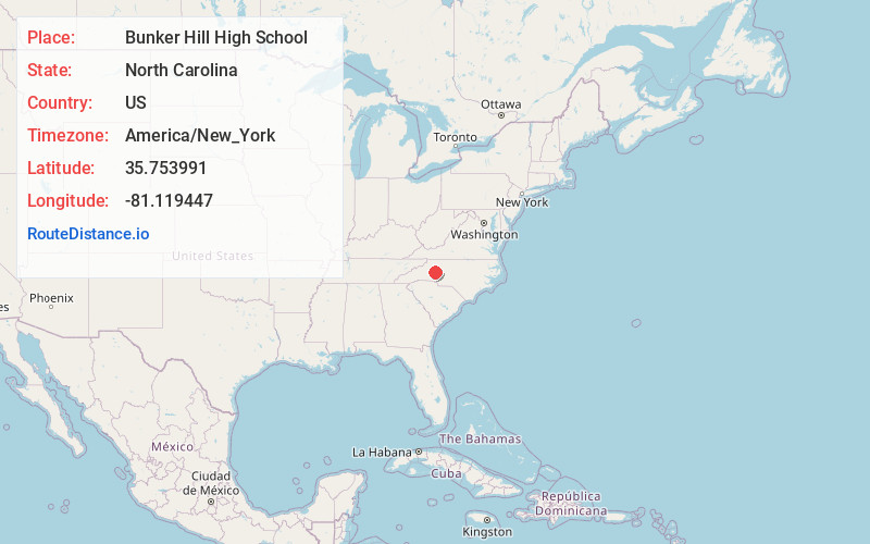 Map of Bunker Hill High School