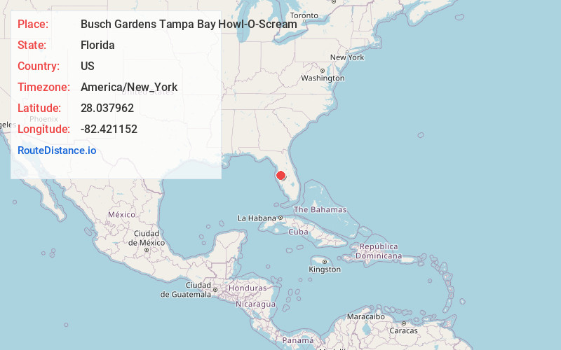 Map of Busch Gardens Tampa Bay Howl-O-Scream
