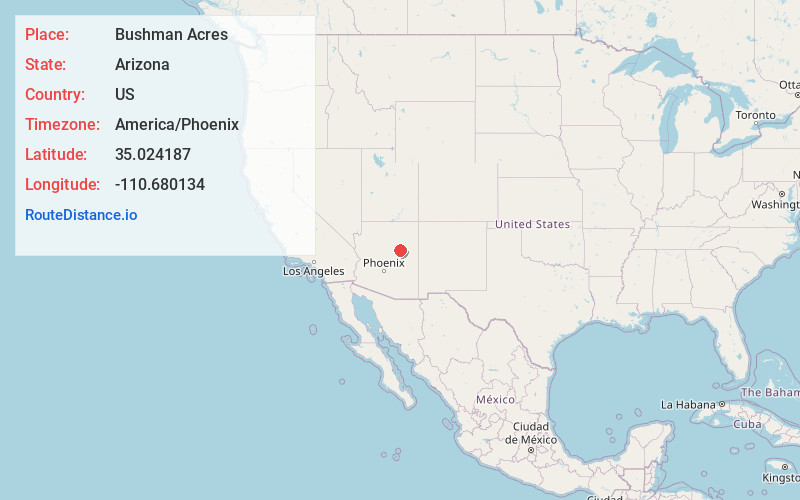 Map of Bushman Acres