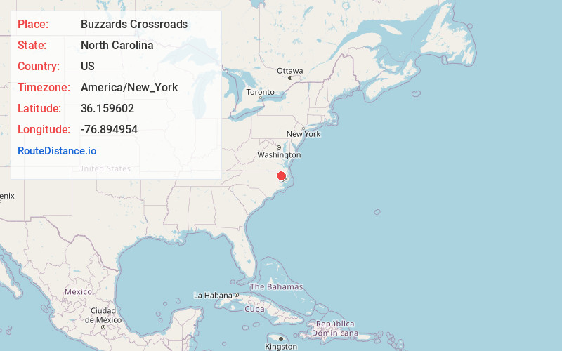 Map of Buzzards Crossroads
