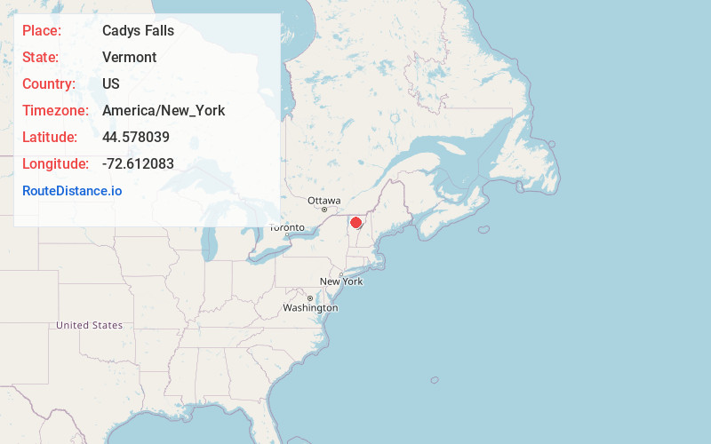 Map of Cadys Falls