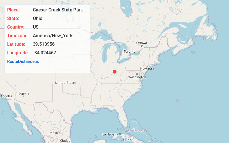 Map of Caesar Creek State Park