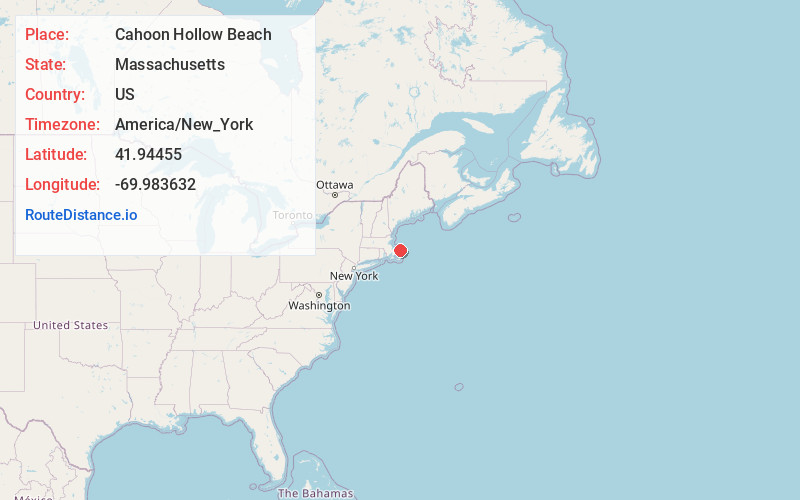 Map of Cahoon Hollow Beach