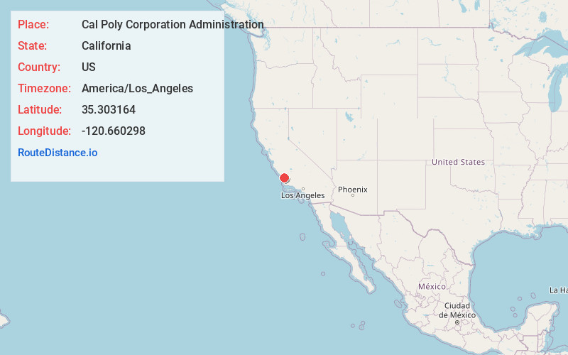 Map of Cal Poly Corporation Administration