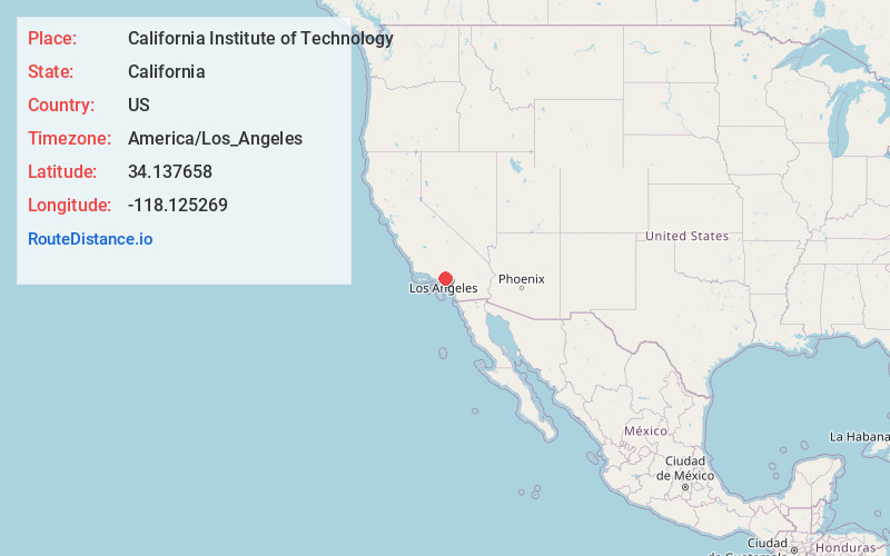 Map of California Institute of Technology