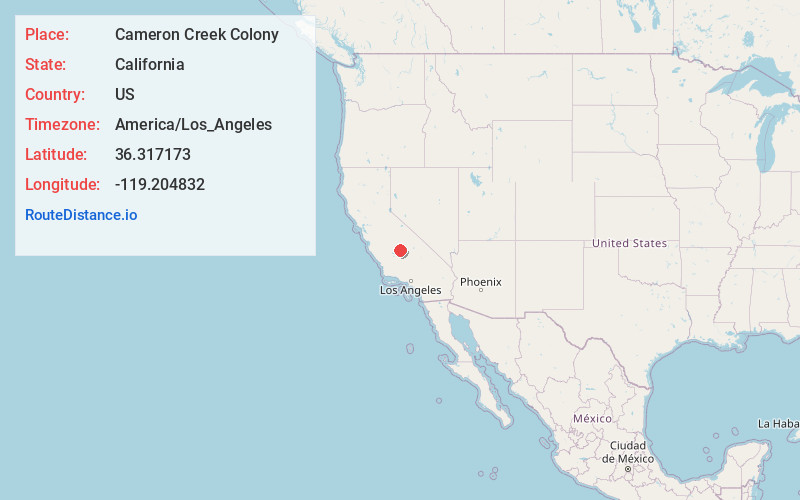 Map of Cameron Creek Colony
