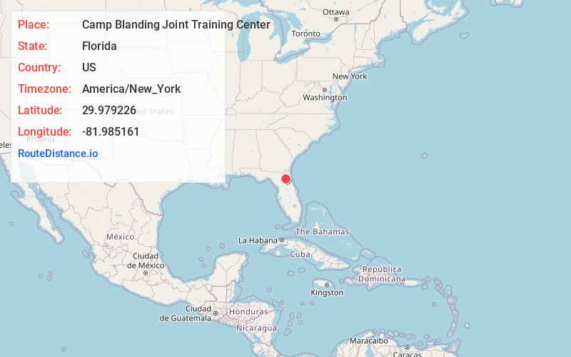 Map of Camp Blanding Joint Training Center