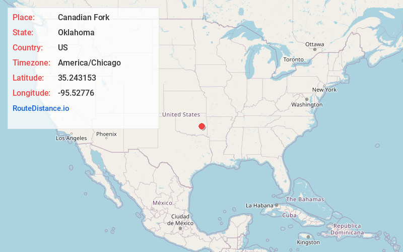 Map of Canadian Fork
