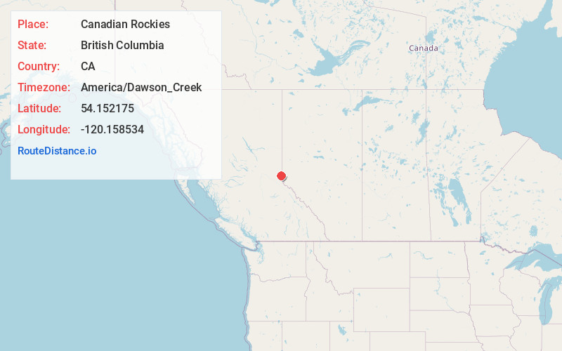 Map of Canadian Rockies