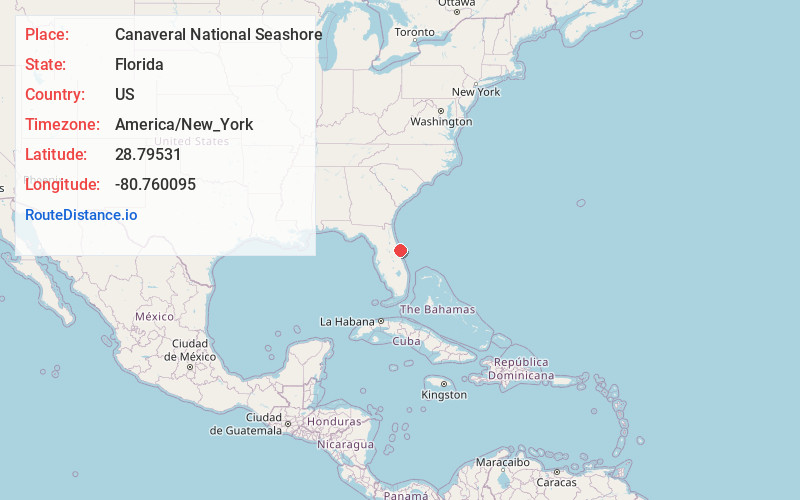Map of Canaveral National Seashore