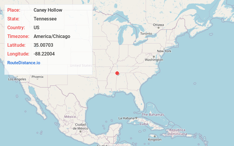 Map of Caney Hollow