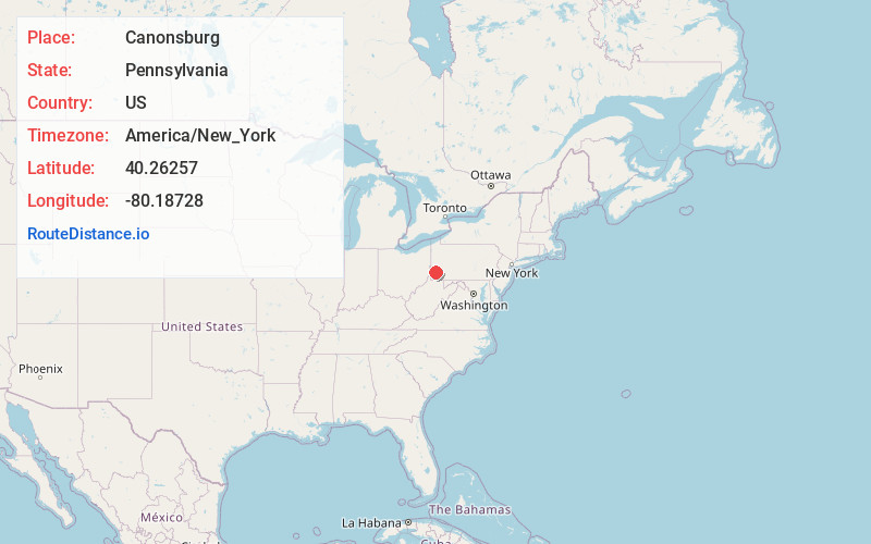 Map of Canonsburg