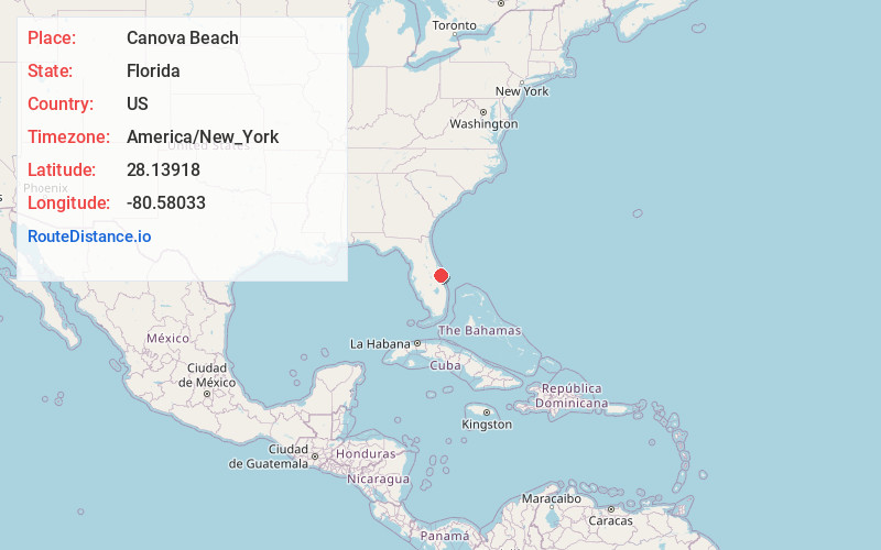 Map of Canova Beach