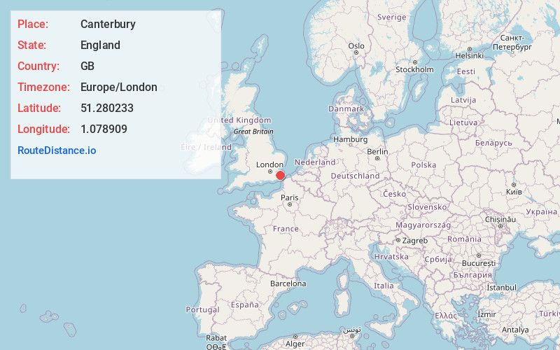 Map of Canterbury