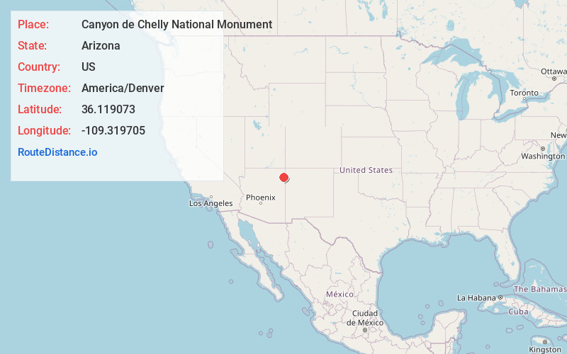 Map of Canyon de Chelly National Monument