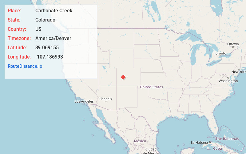 Map of Carbonate Creek