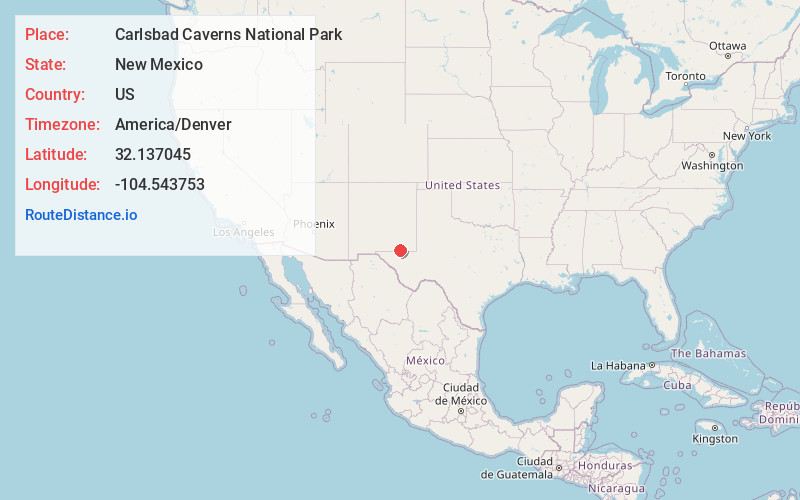Map of Carlsbad Caverns National Park