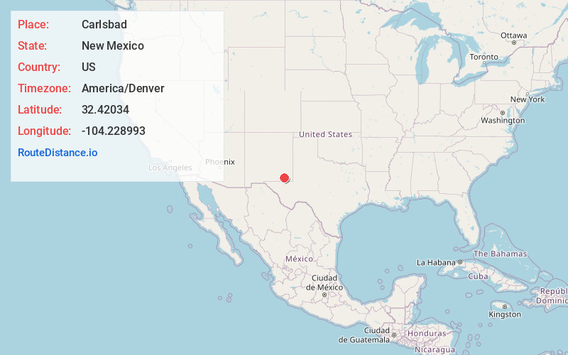 Map of Carlsbad
