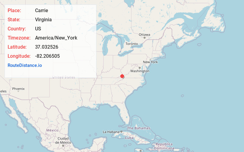 Map of Carrie