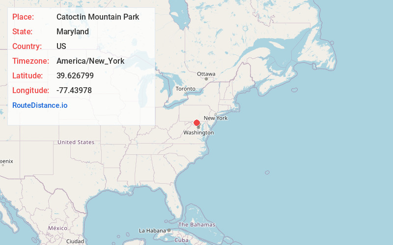 Map of Catoctin Mountain Park