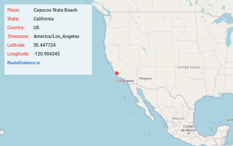 Map of Cayucos State Beach