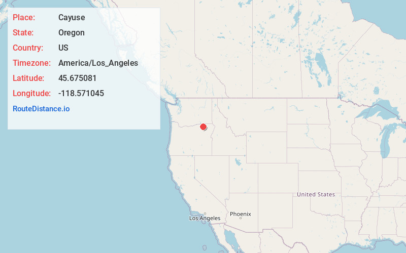 Map of Cayuse