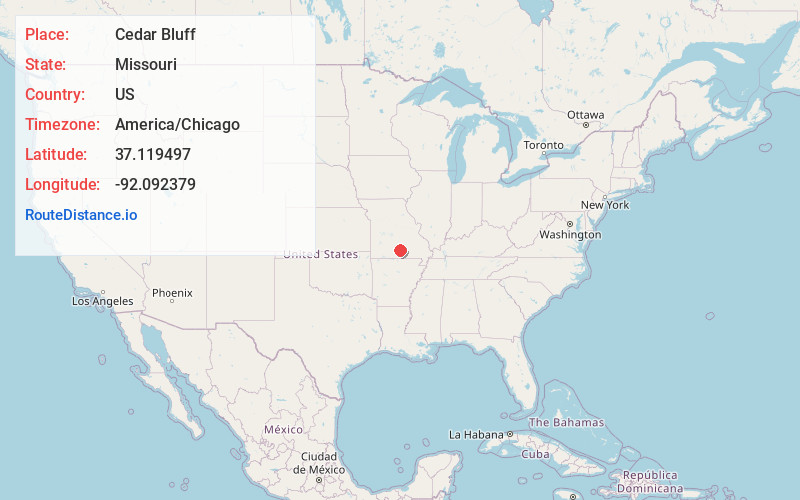 Map of Cedar Bluff