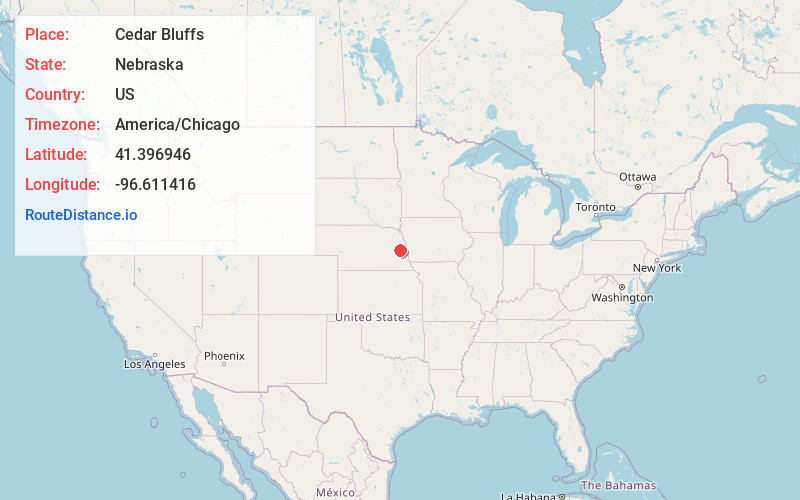 Map of Cedar Bluffs
