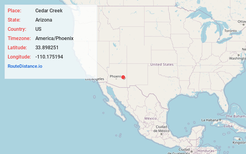 Map of Cedar Creek