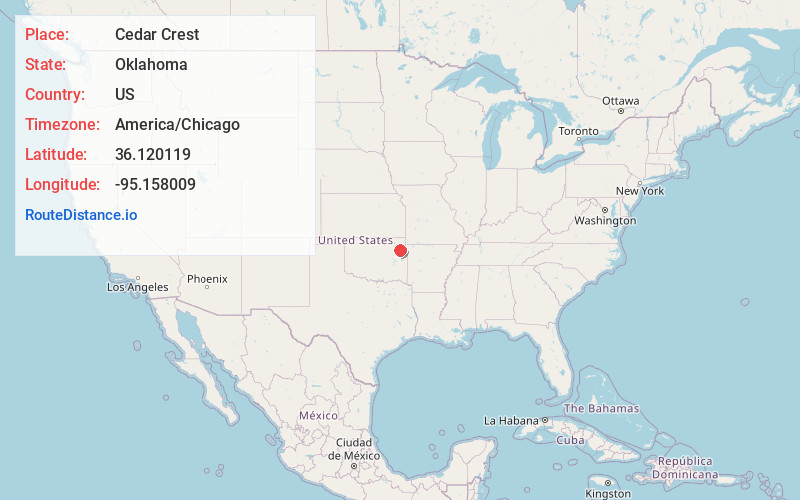 Map of Cedar Crest