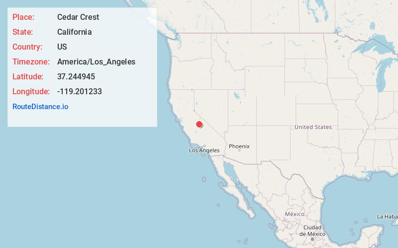 Map of Cedar Crest