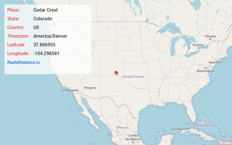 Map of Cedar Crest