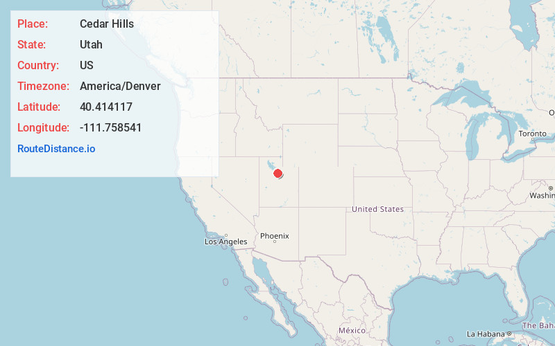 Map of Cedar Hills