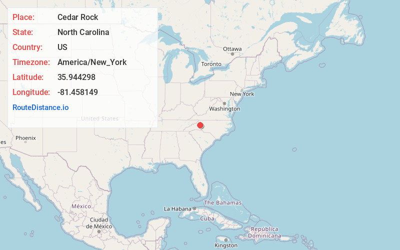 Map of Cedar Rock
