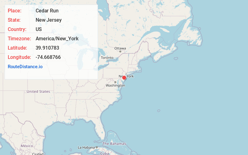 Map of Cedar Run