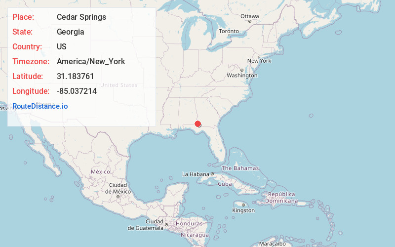 Map of Cedar Springs
