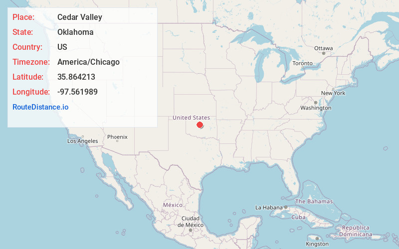 Map of Cedar Valley