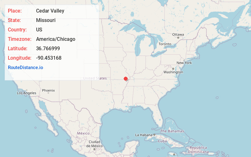 Map of Cedar Valley