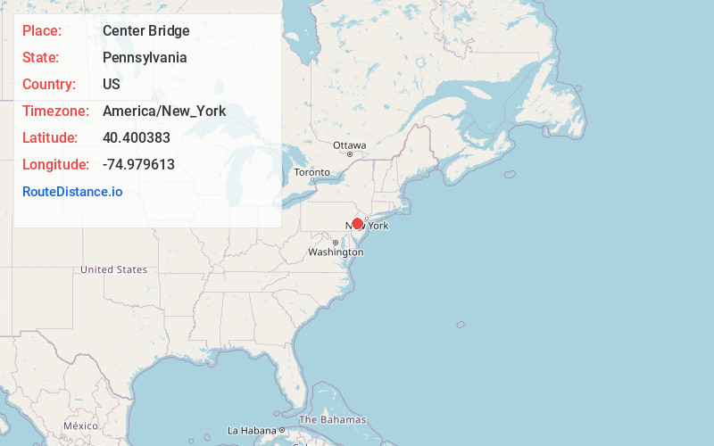 Map of Center Bridge