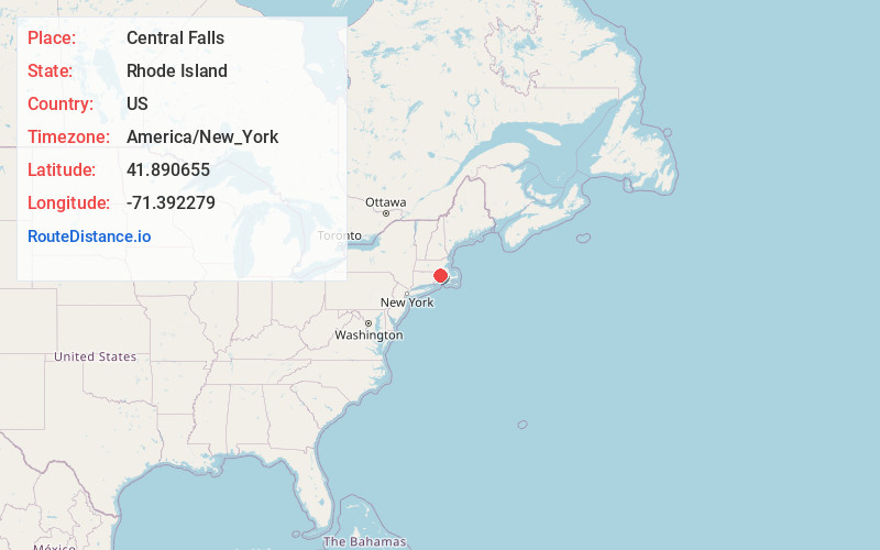 Map of Central Falls