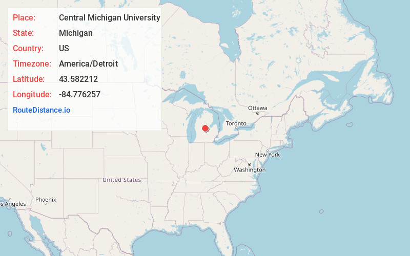 Map of Central Michigan University