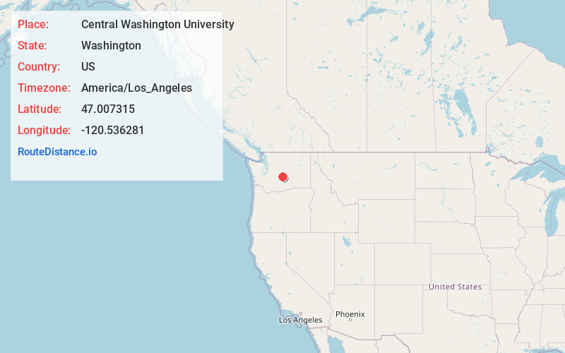 Map of Central Washington University