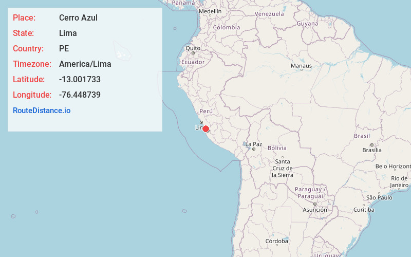 Map of Cerro Azul