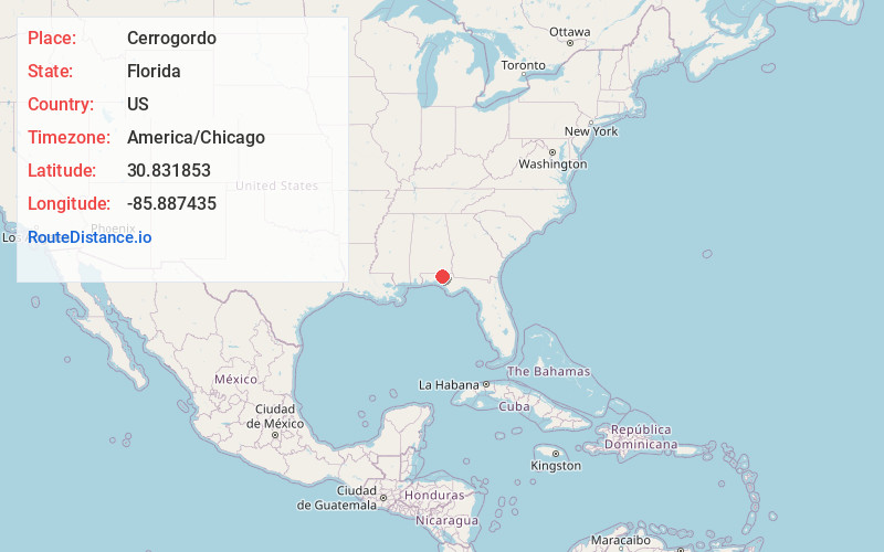 Map of Cerrogordo