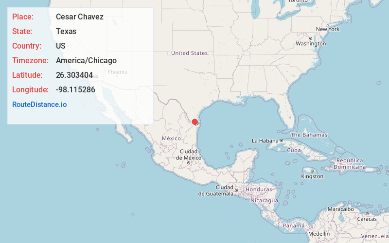 Map of Cesar Chavez