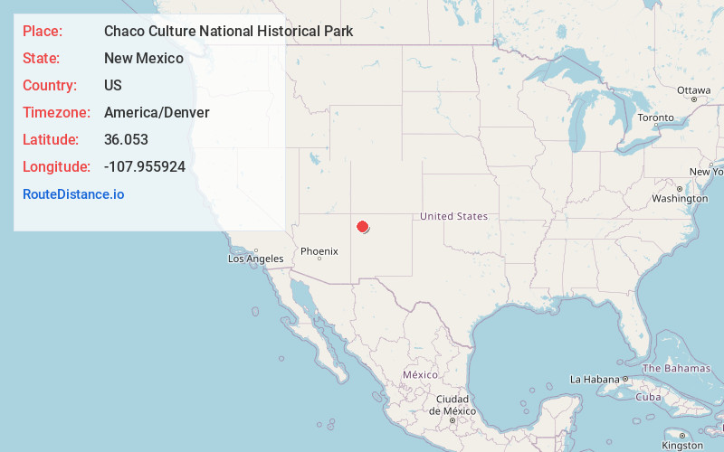 Map of Chaco Culture National Historical Park