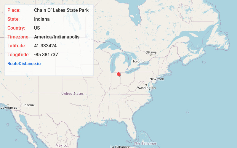 Map of Chain O’ Lakes State Park