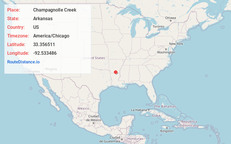 Map of Champagnolle Creek