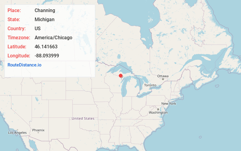 Map of Channing
